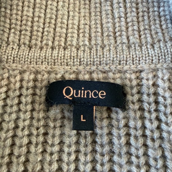 Quince Australian Merino Wool Collared Cable Cardigan Malted Toffee Large - Picture 5 of 10